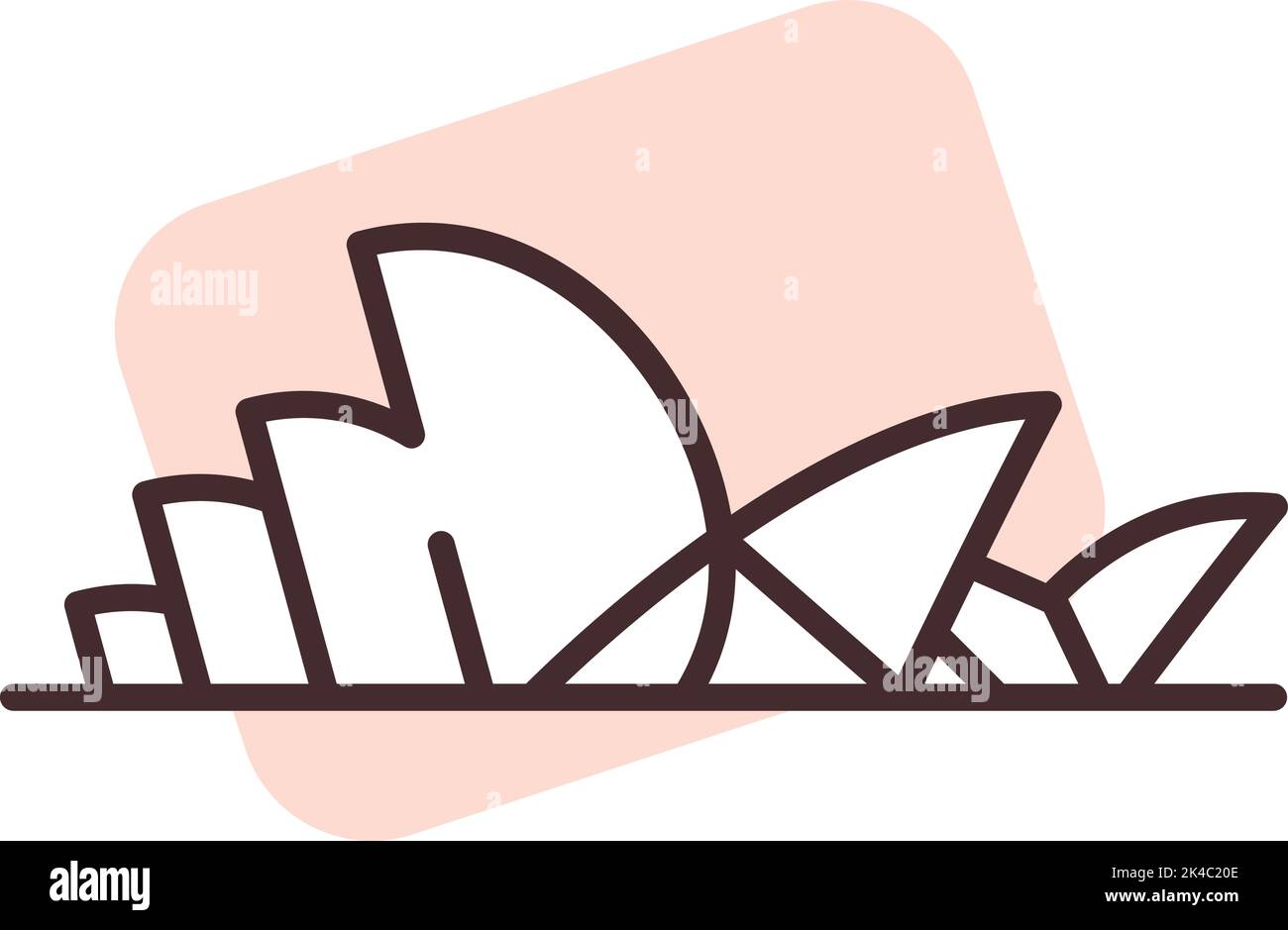 Sydney Opera, illustration, vector on white background. Stock Vector