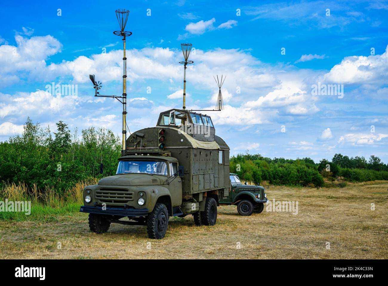 A view of a GAZ-53 a Russian truck at an airfield festival in Allstedt in Saxony-Anhalt Stock Photo