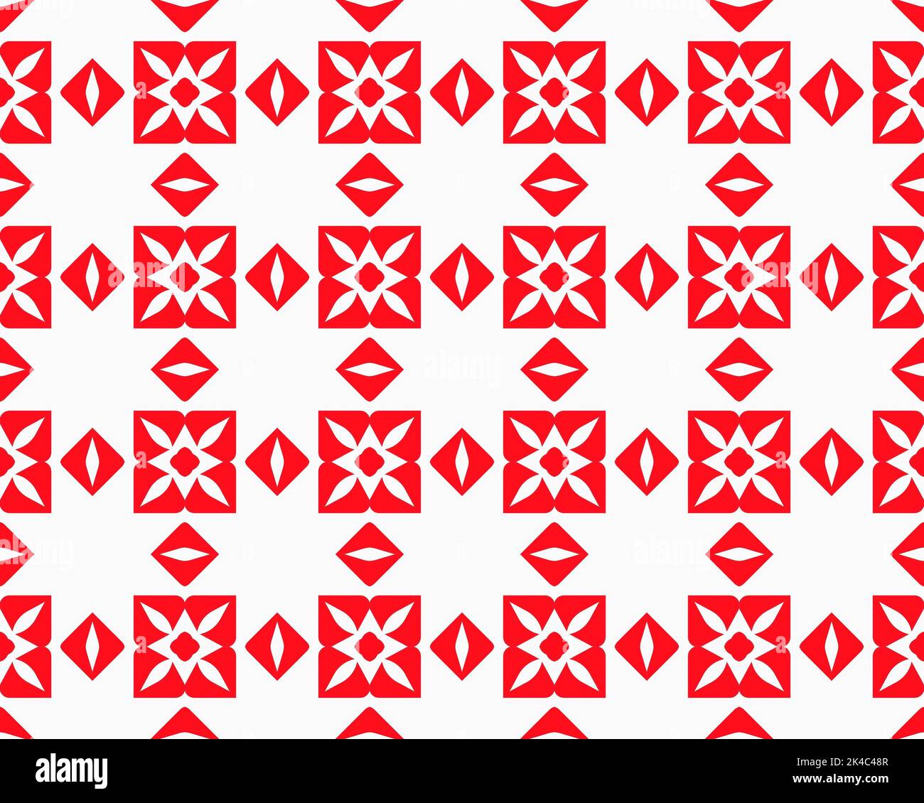 Abstract Red seamless repeat pattern flat style Ornament geometric ...