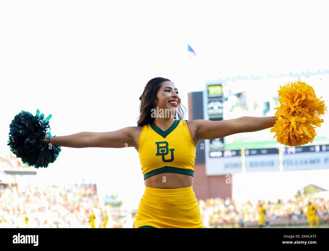 October 1, 2022 A Baylor Bears cheerleader during an NCAA college