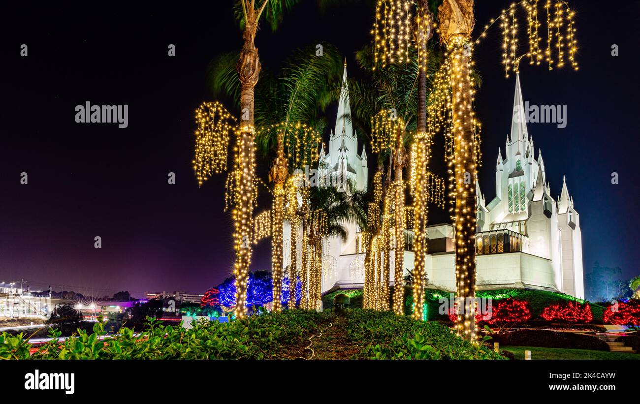 A low-angle view of modern buildings during dark night Stock Photo - Alamy