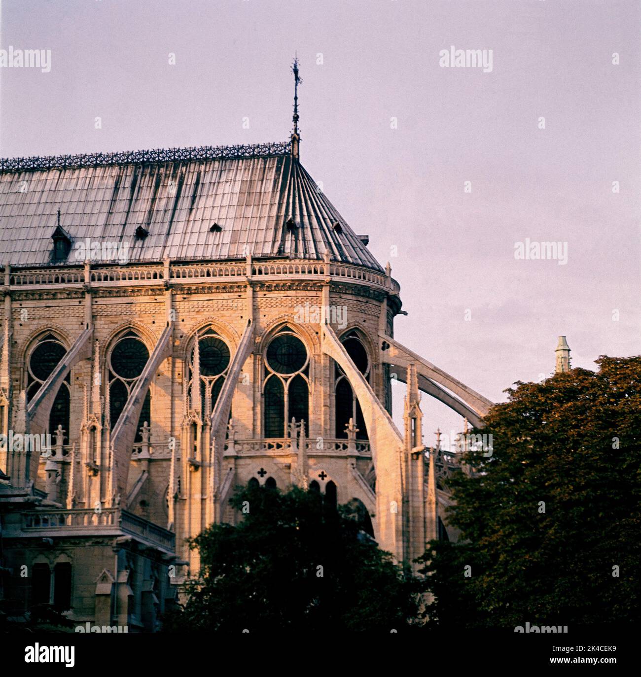 EXTERIOR - CATEDRAL DE NOTRE DAME - ABSDIDE - FOTO AÑOS 60. Location: France. Stock Photo