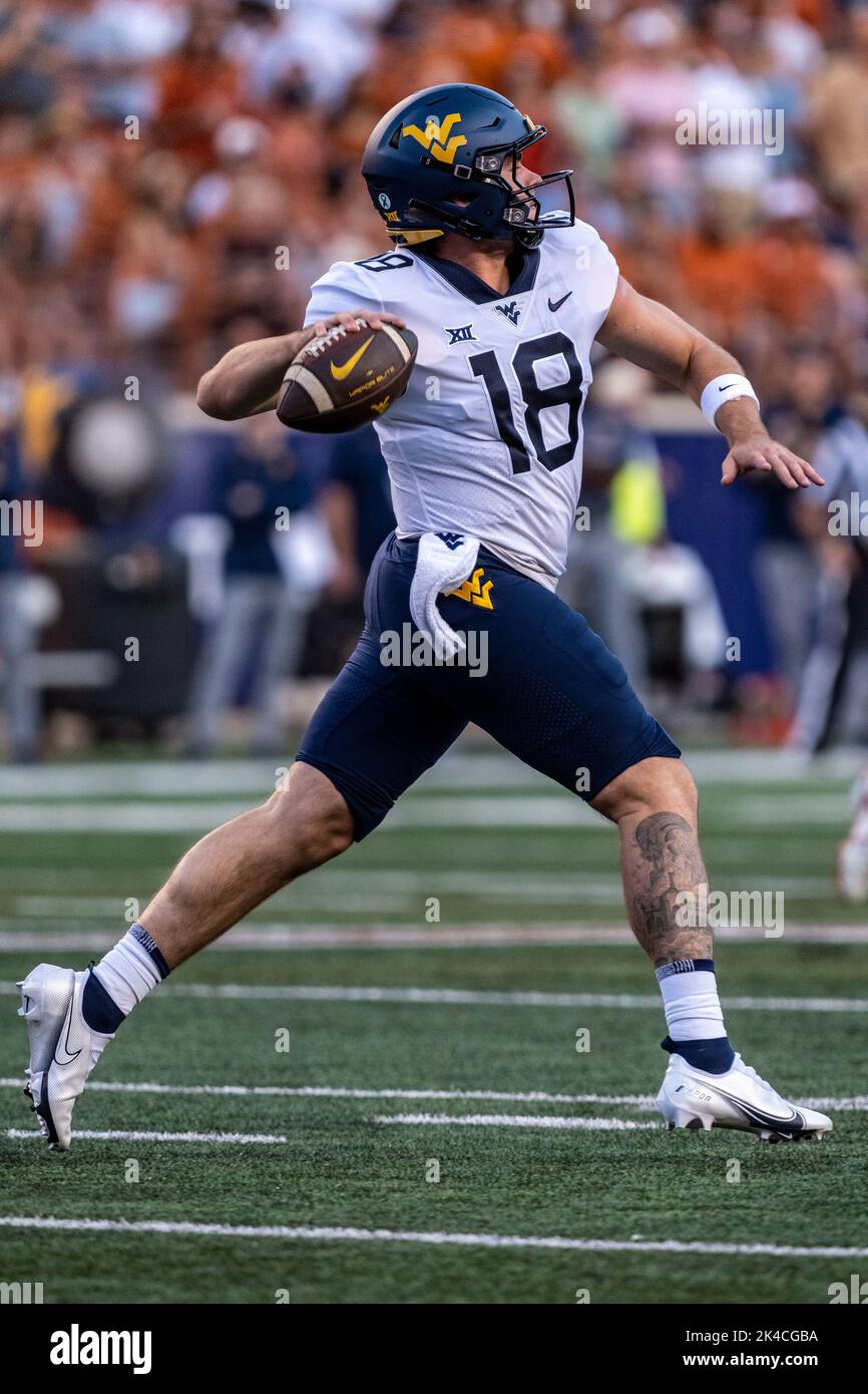 October 1, 2022. JT Daniels 18 of the West Virginia Mountaineers in