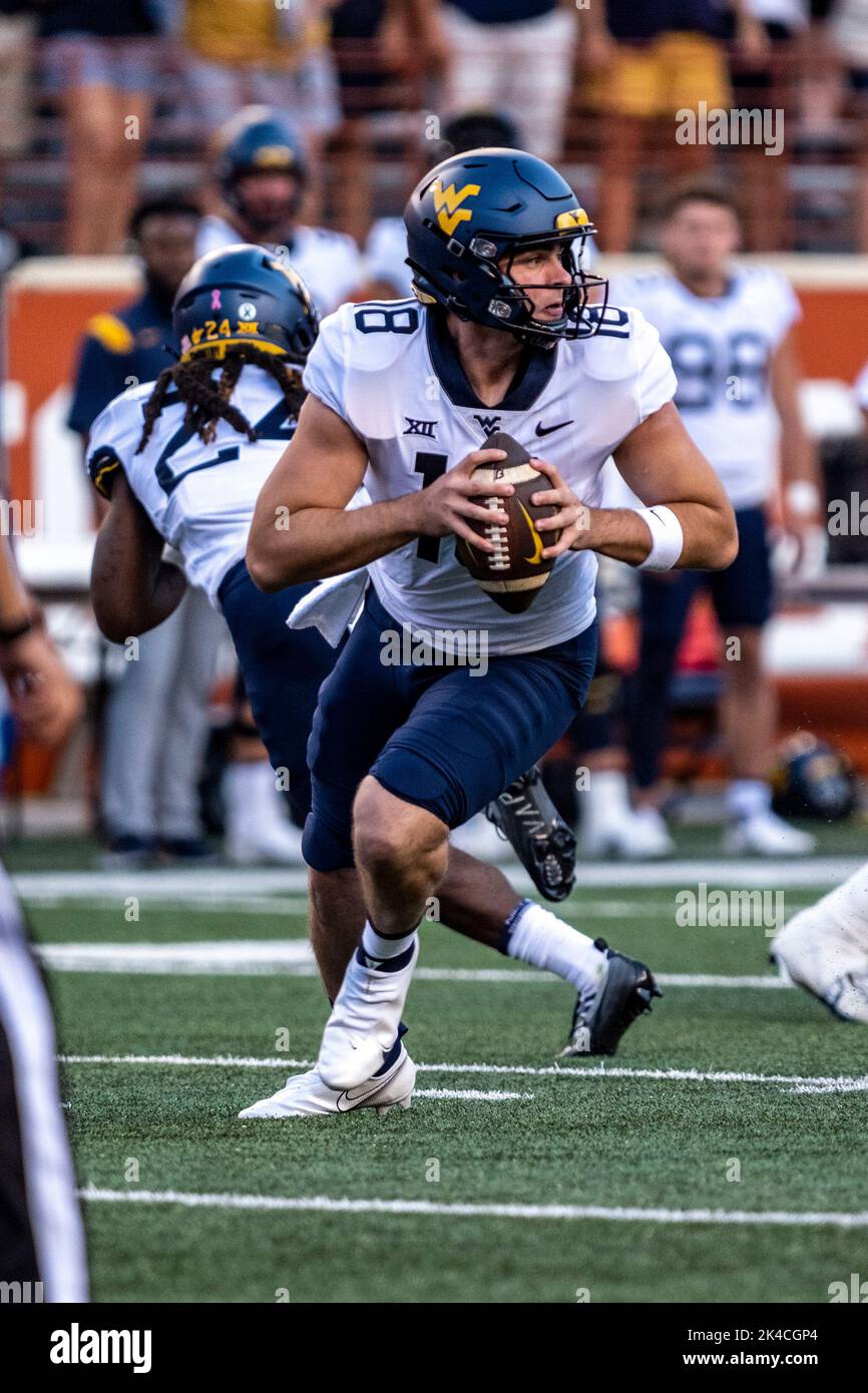 October 1, 2022. JT Daniels 18 of the West Virginia Mountaineers in