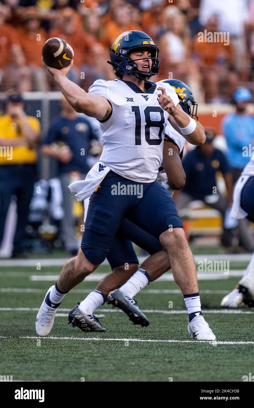October 1, 2022. JT Daniels 18 of the West Virginia Mountaineers in