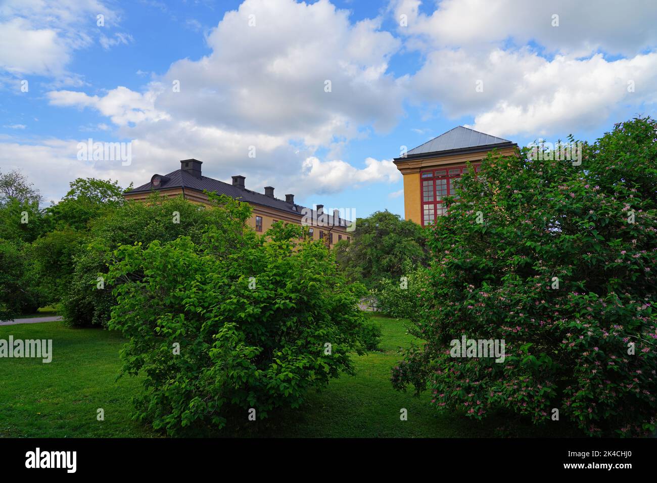 UPPSALA, SWEDEN -1 JUN 2022- View of the University of Uppsala Botanical Garden created by Carl Linnaeus in Uppsala, Sweden. Stock Photo
