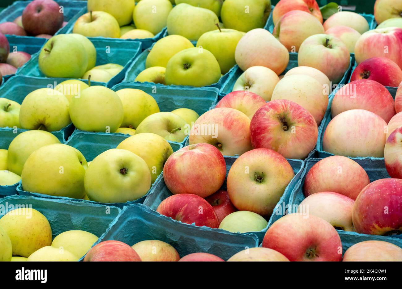 Michigan apples in many varieties, are for sale at this farm stand in