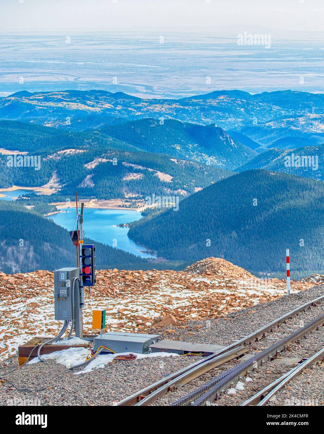 The Cog Railway at the top of Pikes Peak, Colorado Stock Photo - Alamy