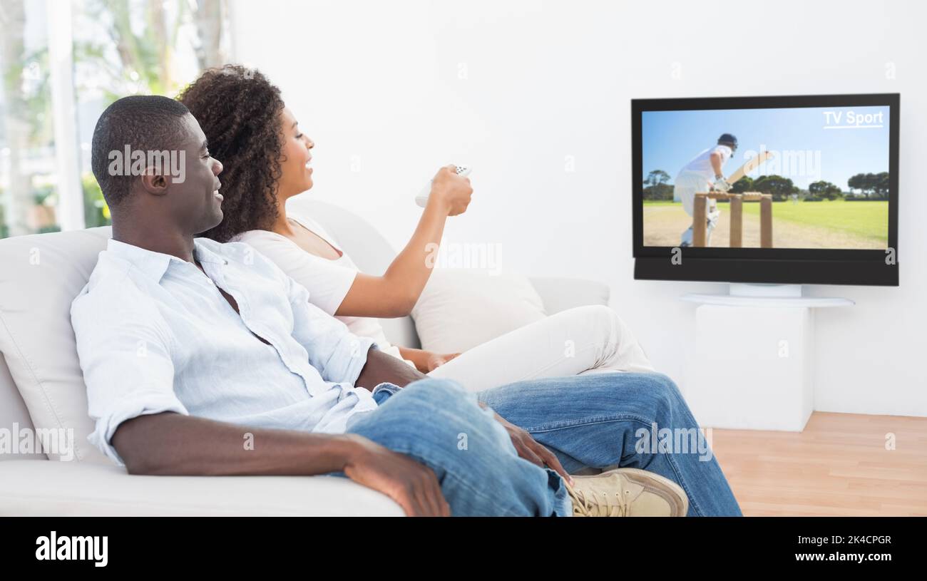 People watching cricket tv hi-res stock photography and images - Alamy