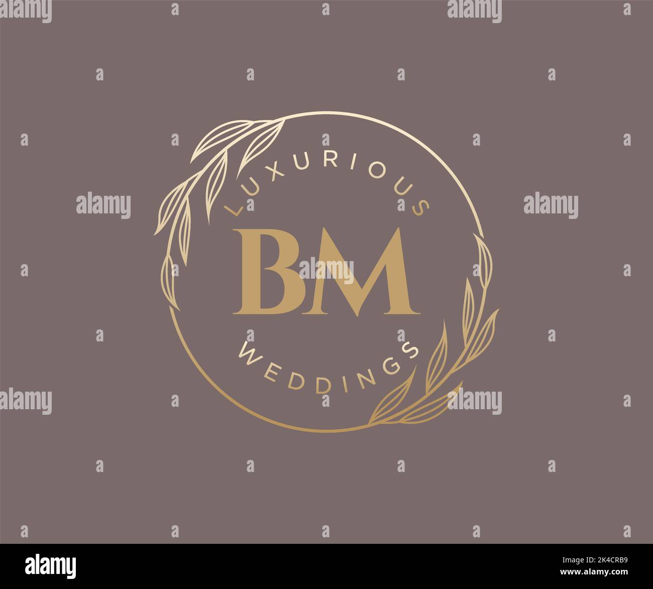 BM Initials letter Wedding monogram logos template, hand drawn modern minimalistic and floral templates for Invitation cards, Save the Date, elegant Stock Vector