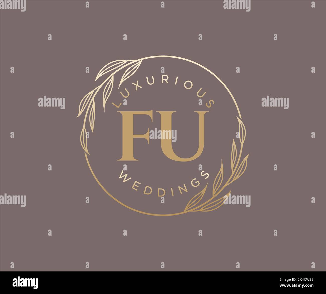 FU Initials letter Wedding monogram logos template, hand drawn modern ...