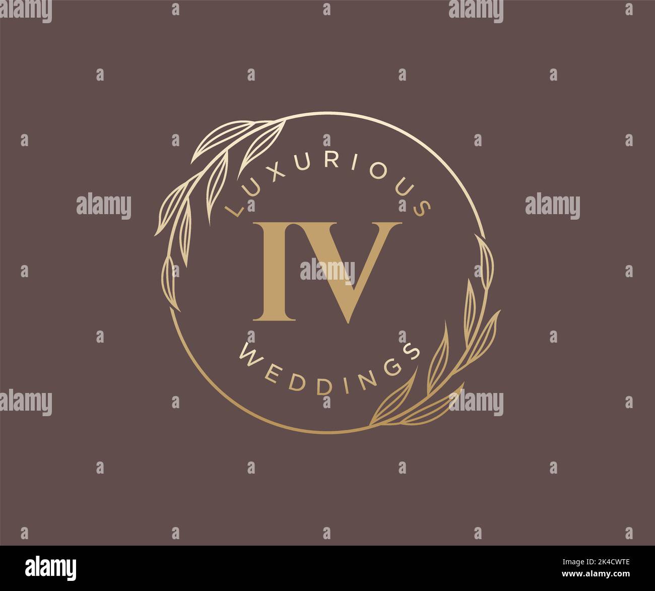 IV Initials letter Wedding monogram logos template, hand drawn modern ...