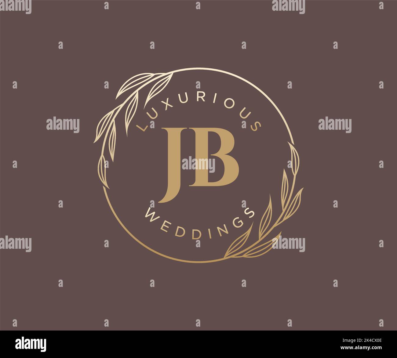 Jb initials letter wedding monogram logos template hand drawn modern