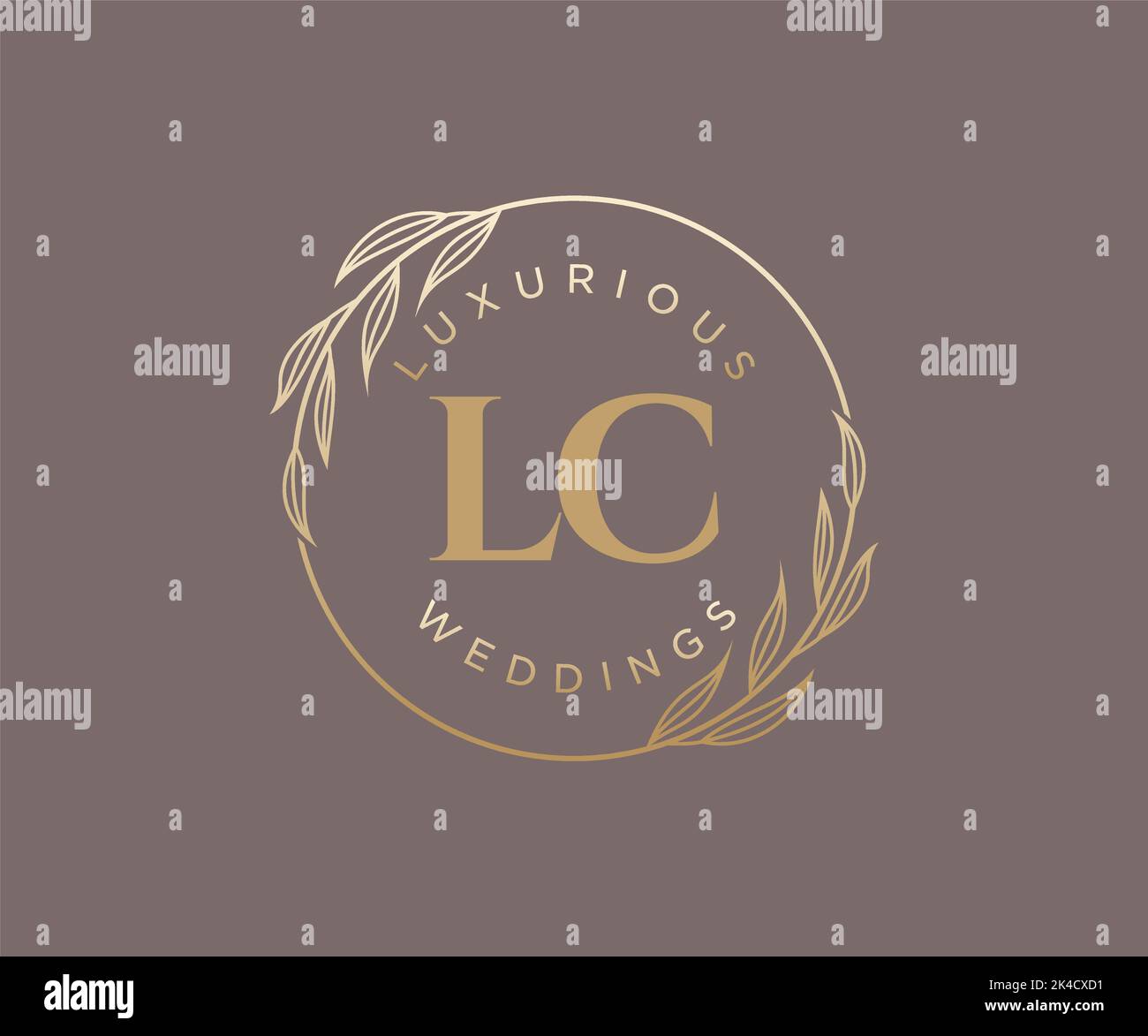 LC Initials letter Wedding monogram logos template, hand drawn modern minimalistic and floral templates for Invitation cards, Save the Date, elegant Stock Vector