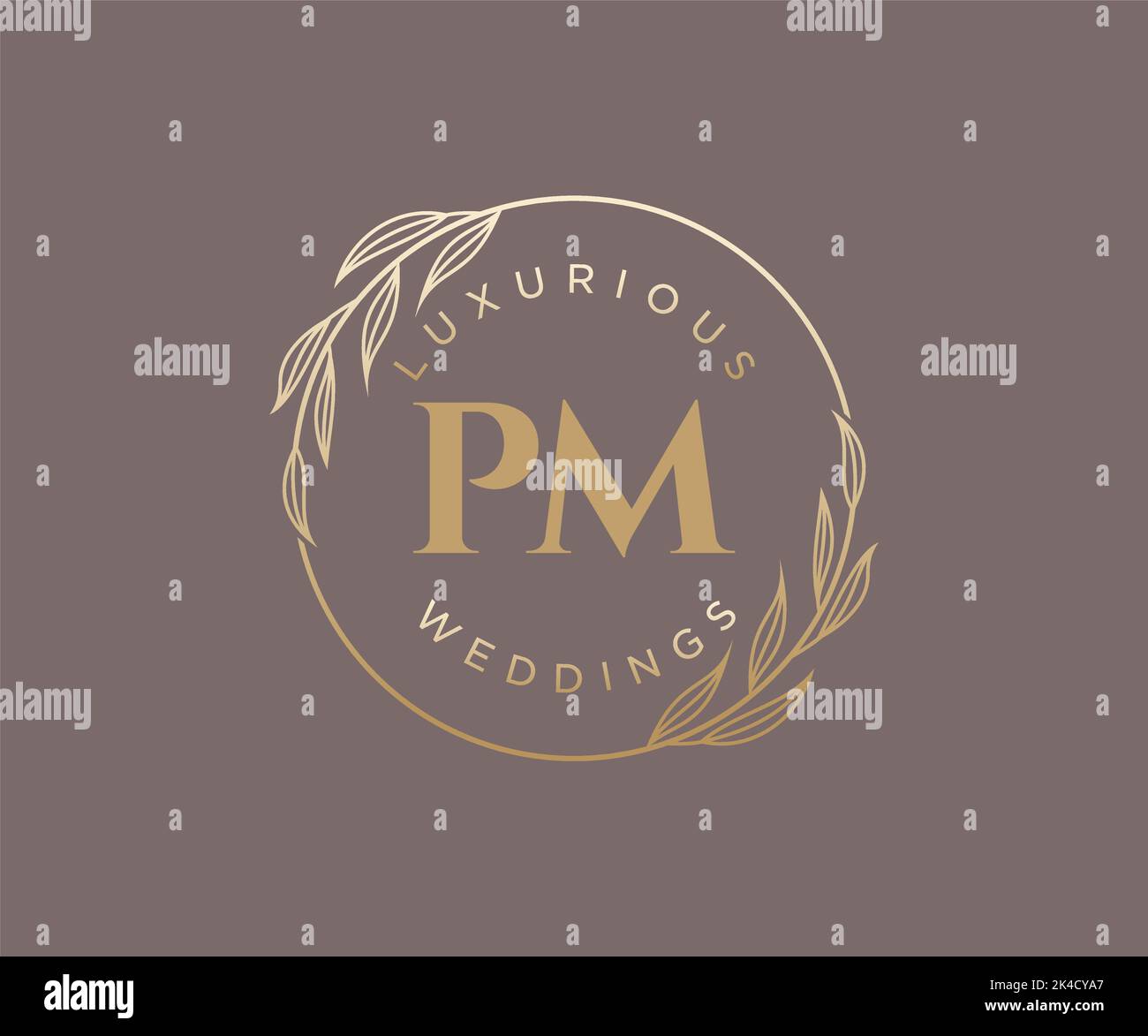 Pm initials letter wedding monogram logos Vector Image
