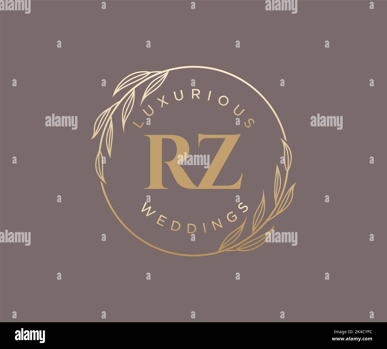 RZ Initials letter Wedding monogram logos template, hand drawn modern ...
