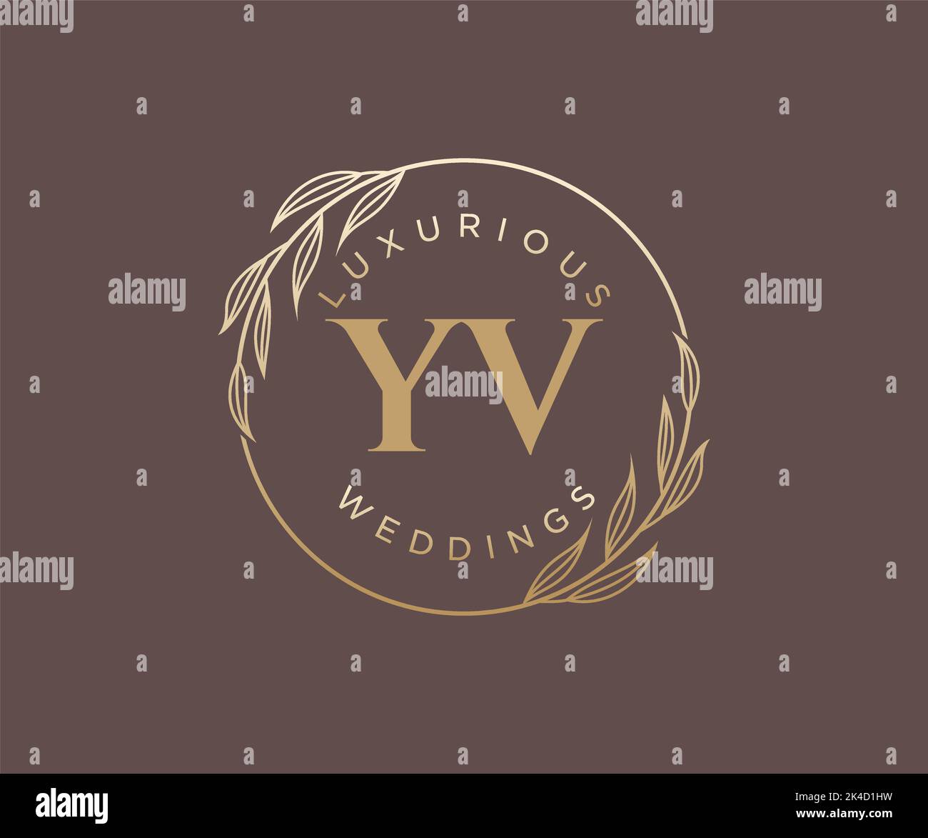 YV Initials letter Wedding monogram logos template, hand drawn modern minimalistic and floral templates for Invitation cards, Save the Date, elegant Stock Vector
