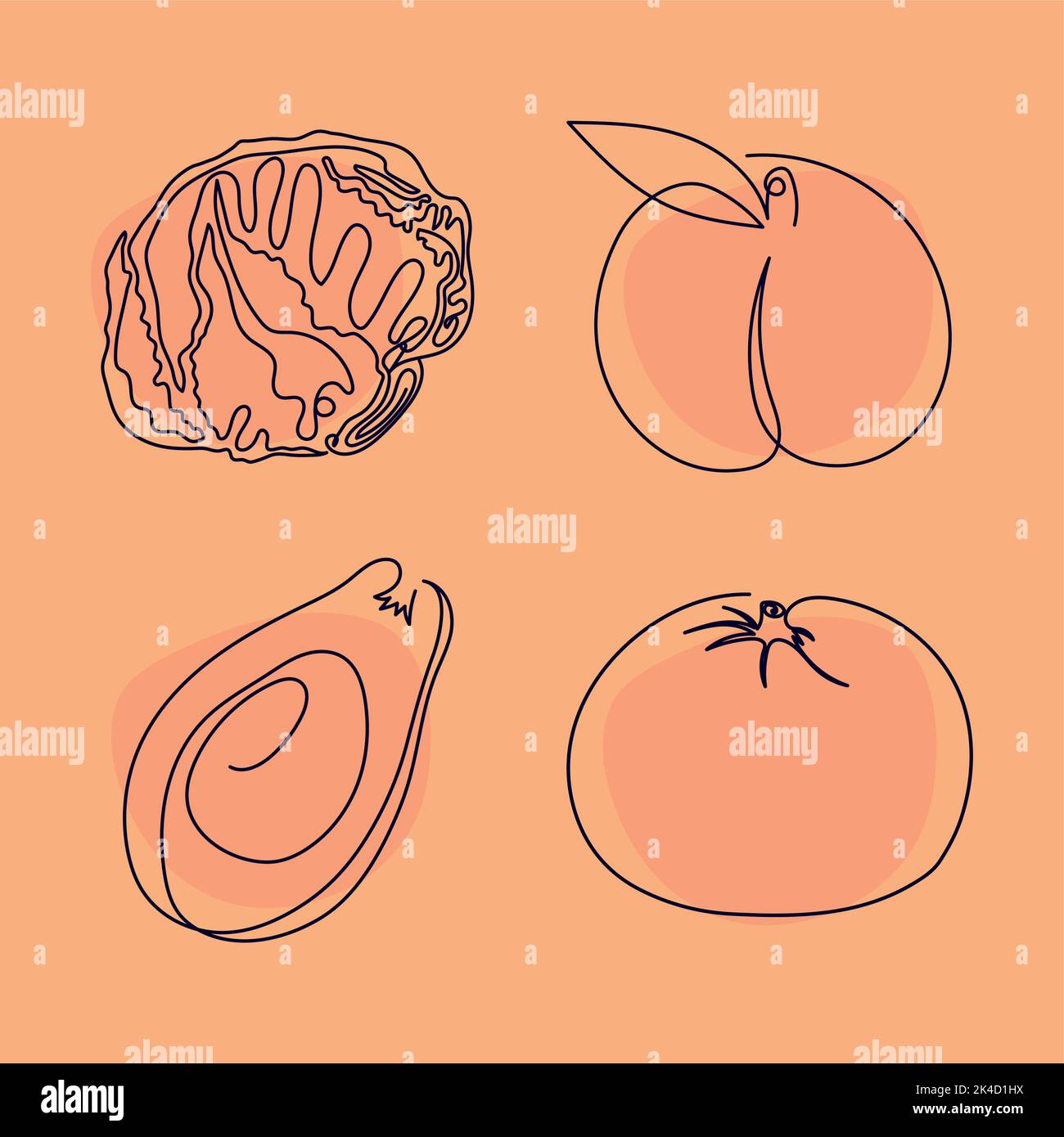 fruit and vegetables Stock Vector Image & Art - Alamy