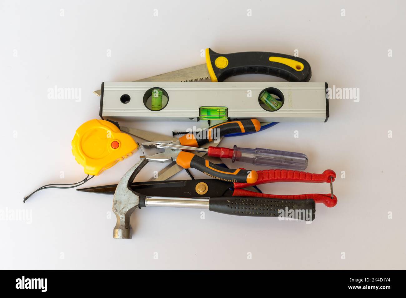 Set of tools on a white isolated background Stock Photo - Alamy