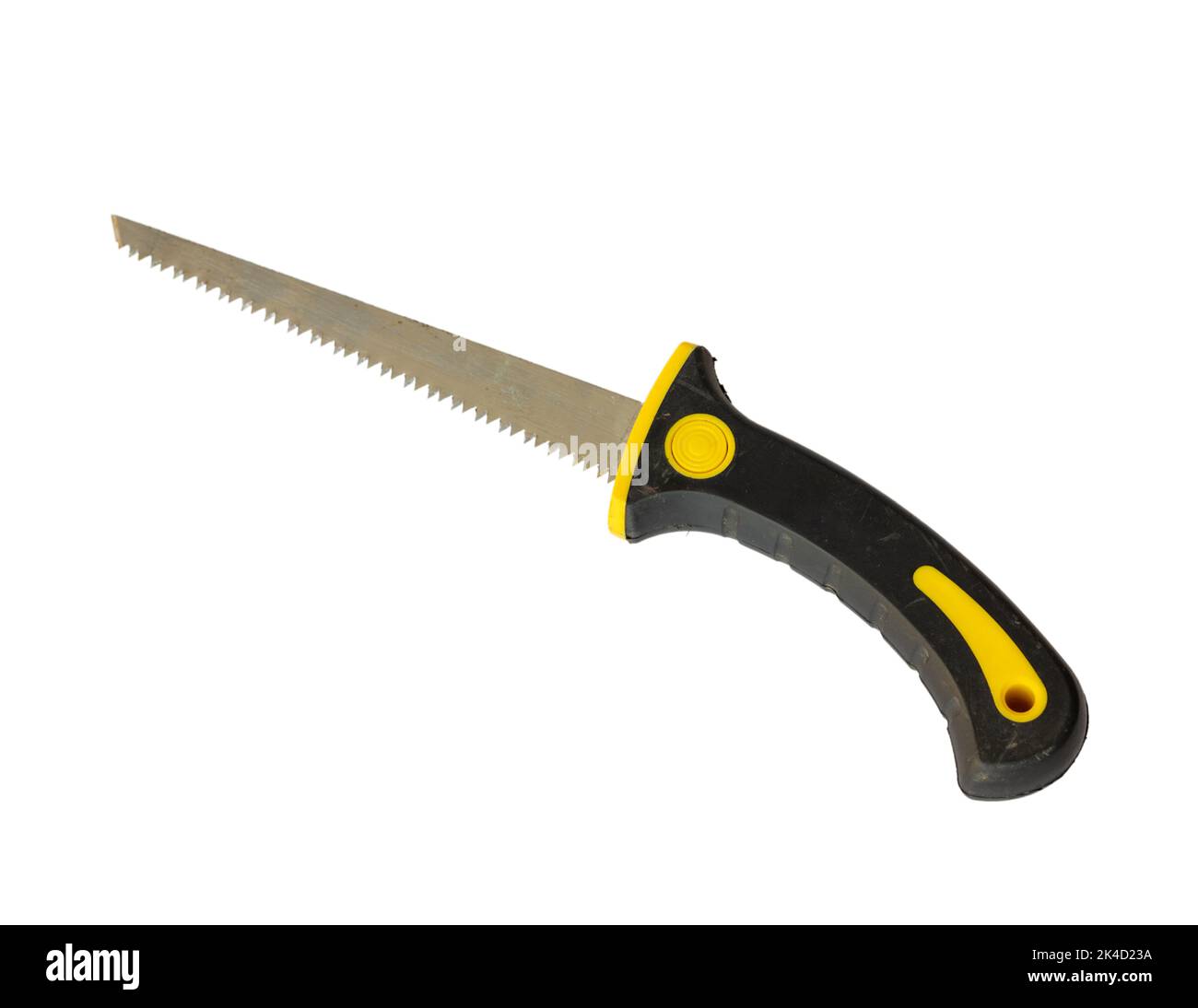 Small saw on white isolated background Stock Photo