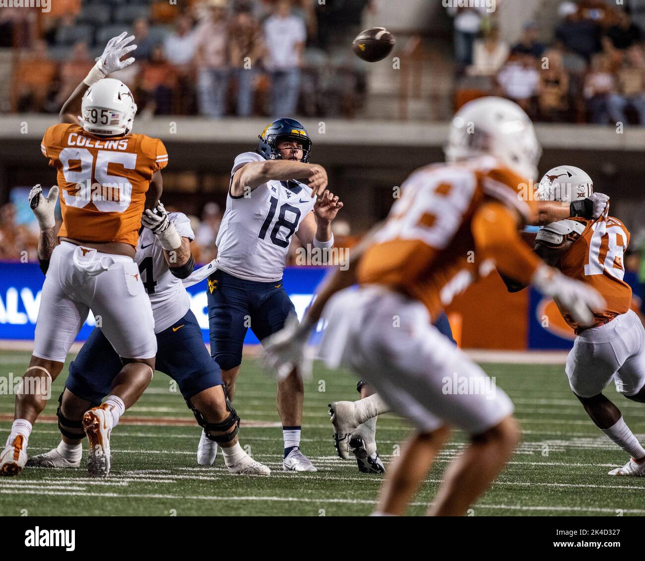 October 1, 2022. JT Daniels 18 of the West Virginia Mountaineers in