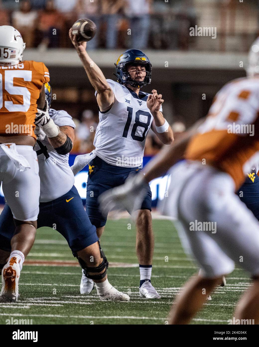 October 1, 2022. JT Daniels 18 of the West Virginia Mountaineers in