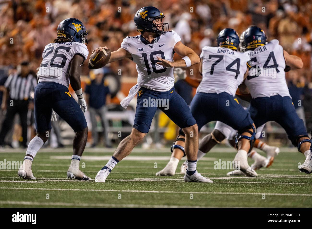October 1, 2022. JT Daniels 18 of the West Virginia Mountaineers in