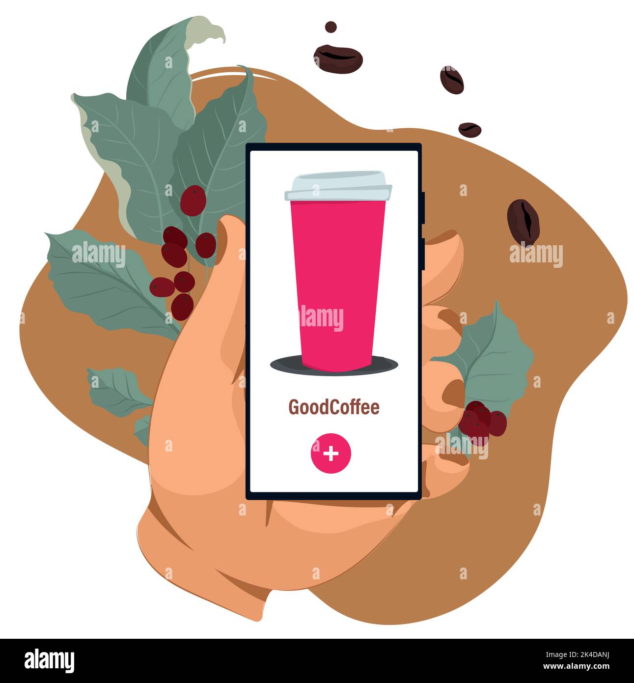 Coffee Food Recipe Mobile App Business Concept coffee and serving a