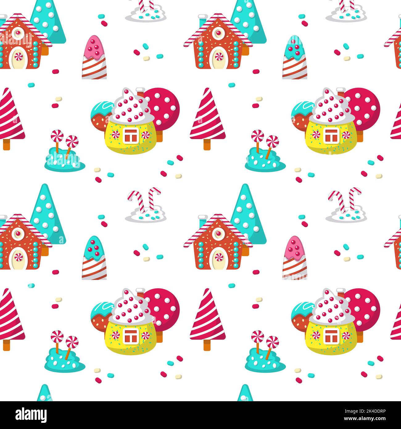 Vector seamless pattern with yummy sweet candies Stock Vector Image ...