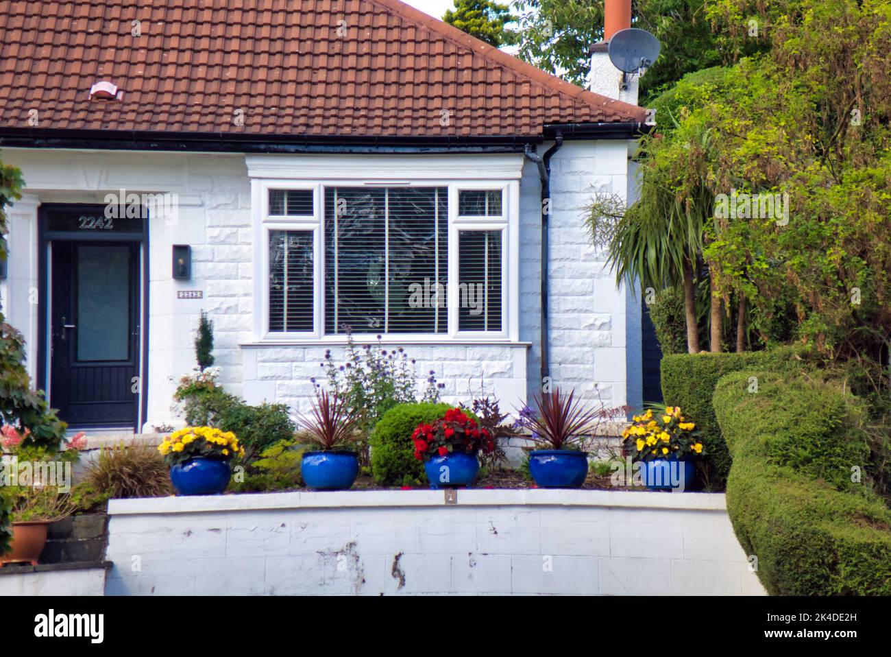 A82 great western road detached house porch Glasgow, Scotland, UK Stock Photo