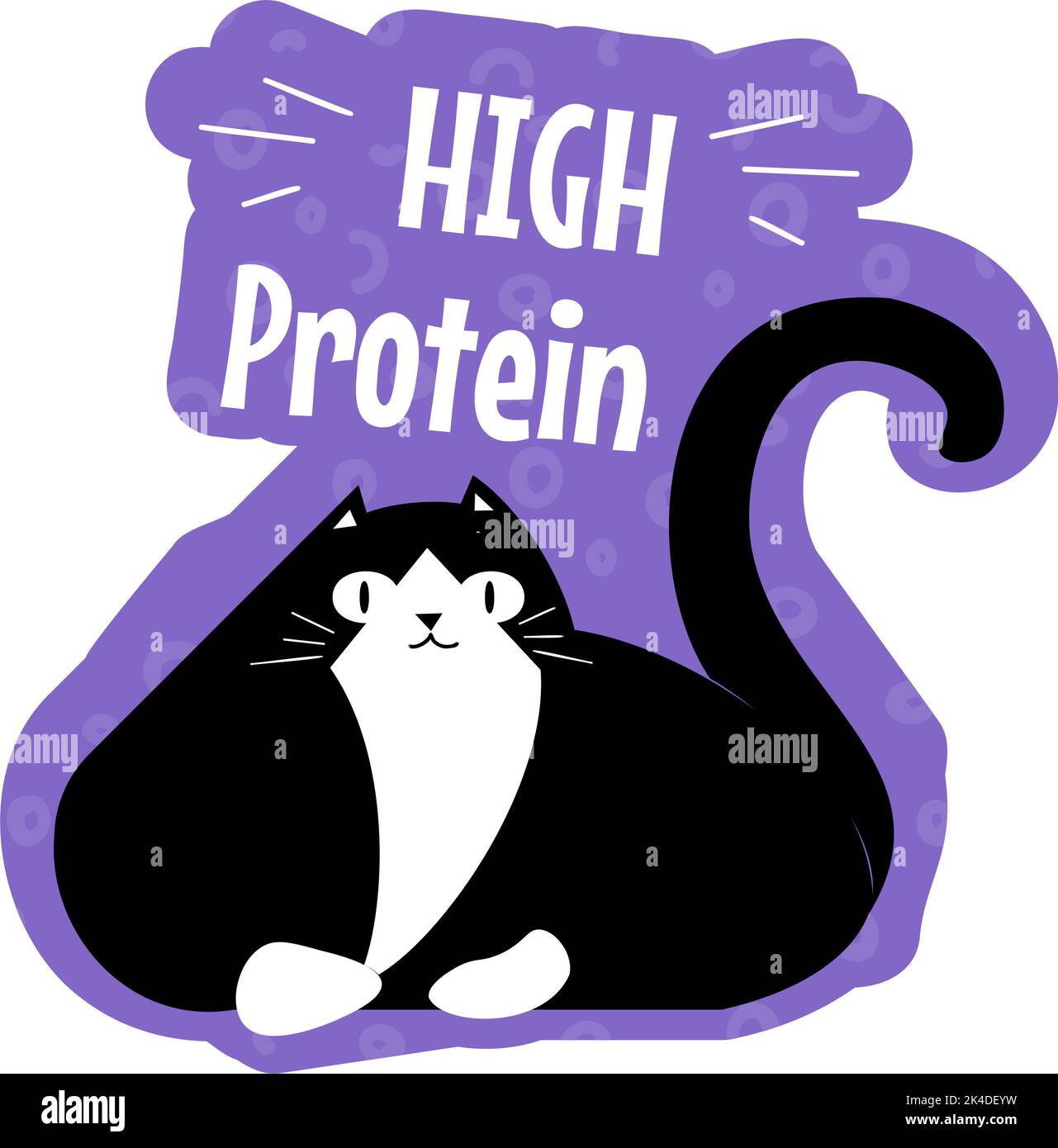 High protein, food and meal for cats labels vector Stock Vector