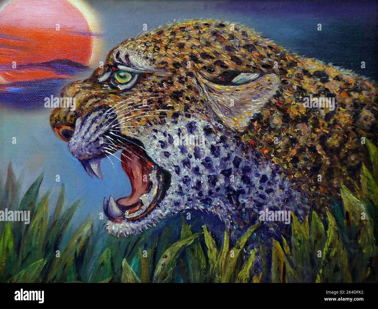 A resident poses with a 3D (3D) tiger painting in Bojonggede, Bogor  Regency, Indonesia, Friday (7/8/2020 Stock Photo - Alamy