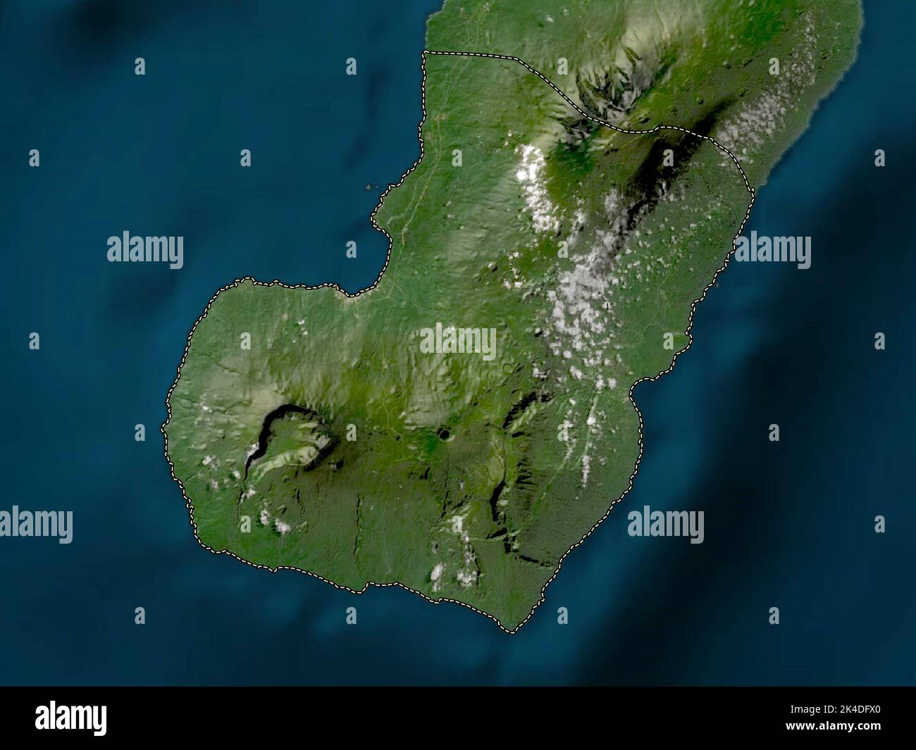 Bioko Sur, province of Equatorial Guinea. Low resolution satellite map Stock Photo