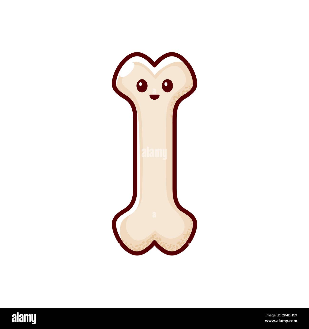 Cartoon bone character funny human organ. Vector healthy bone with cute