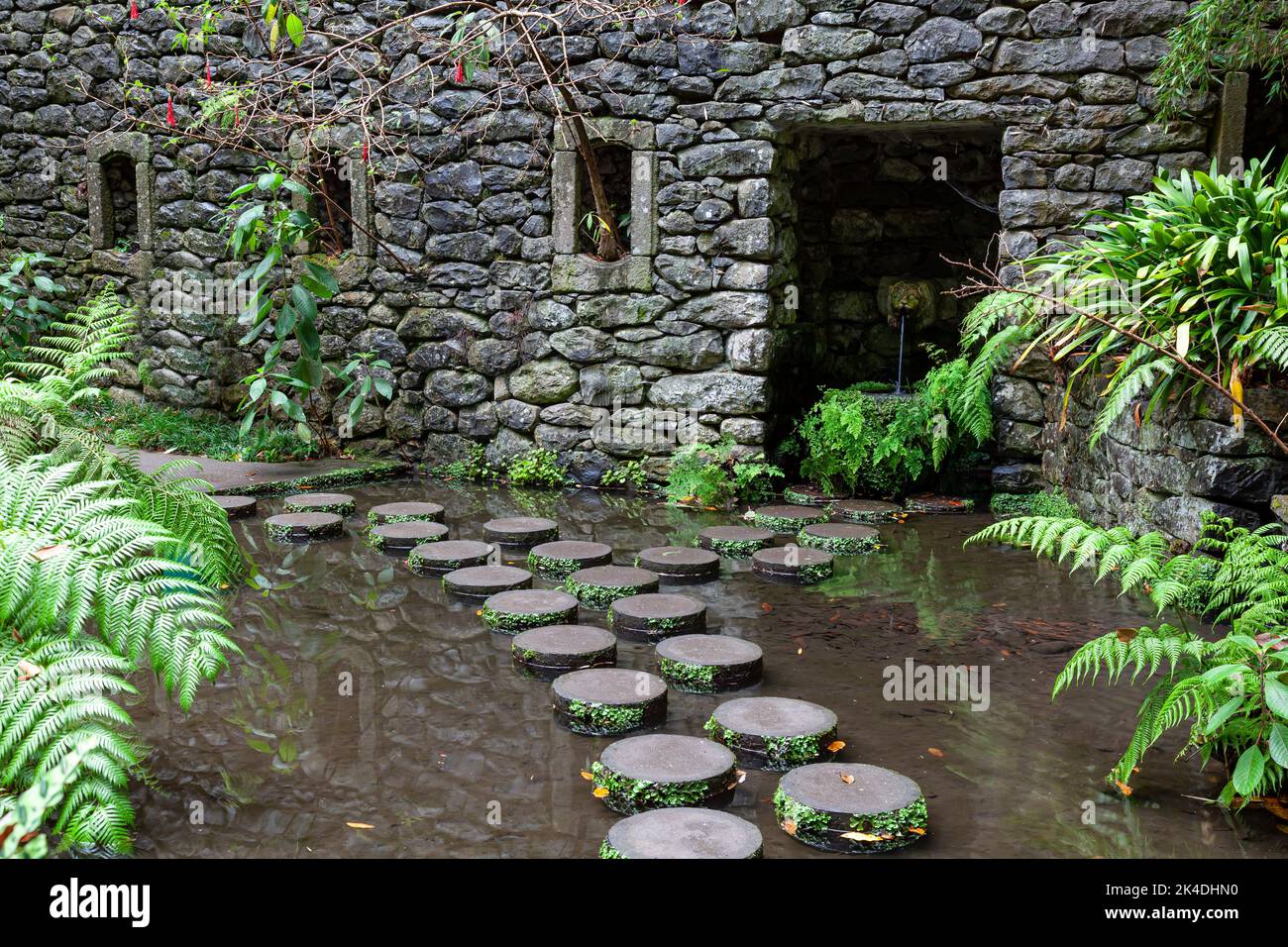 Tropical Garden ,Monte Palace,  Monte,  Funchal,  Madeira , Portugal,  Europe Stock Photo