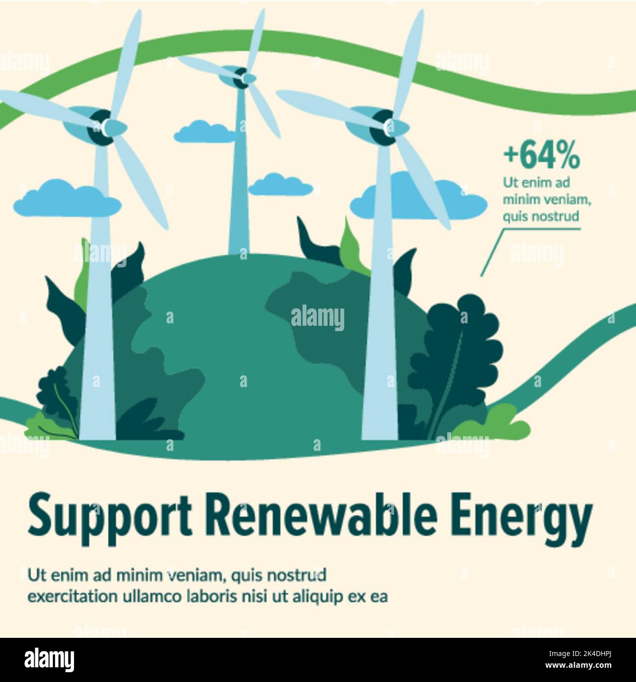 Support renewable energy, ecologically friendly Stock Vector