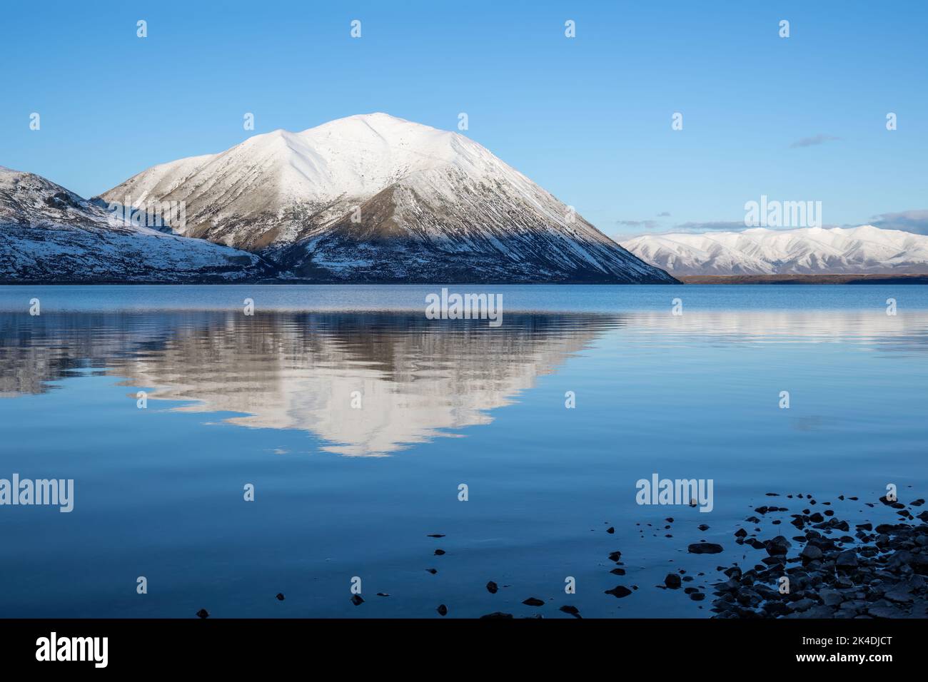 lake-ohau-reflection-twizel-south-island-stock-photo-alamy