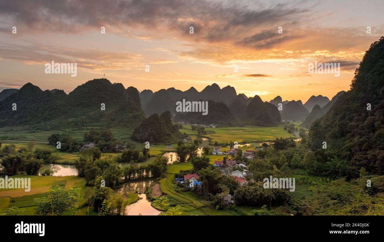 phong nam valley cao bang province vietnam Stock Photo