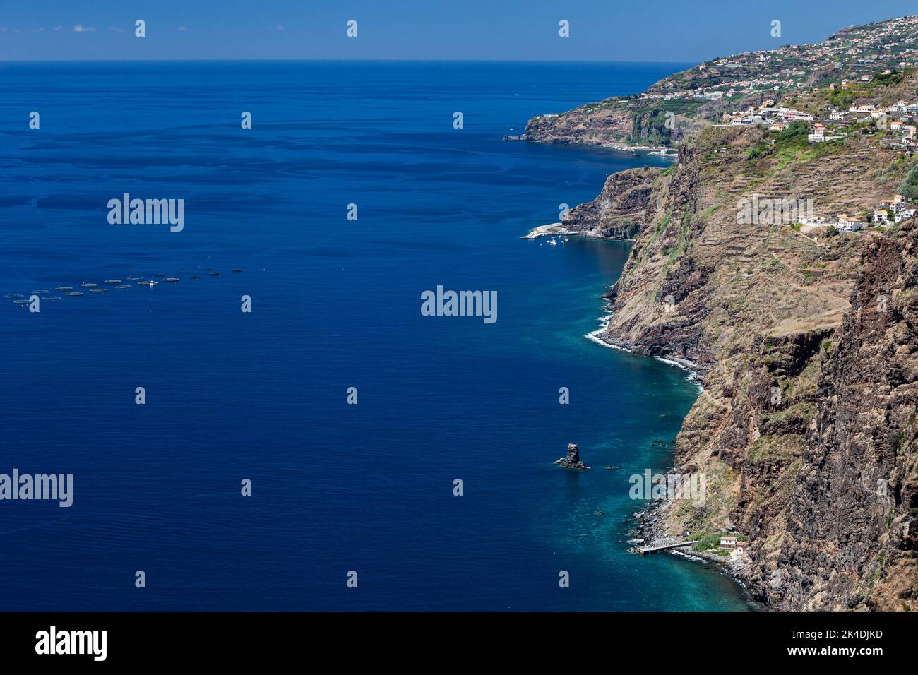 View on the cliffs of the south coast of Madeira,  Portugal,  Europe Stock Photo