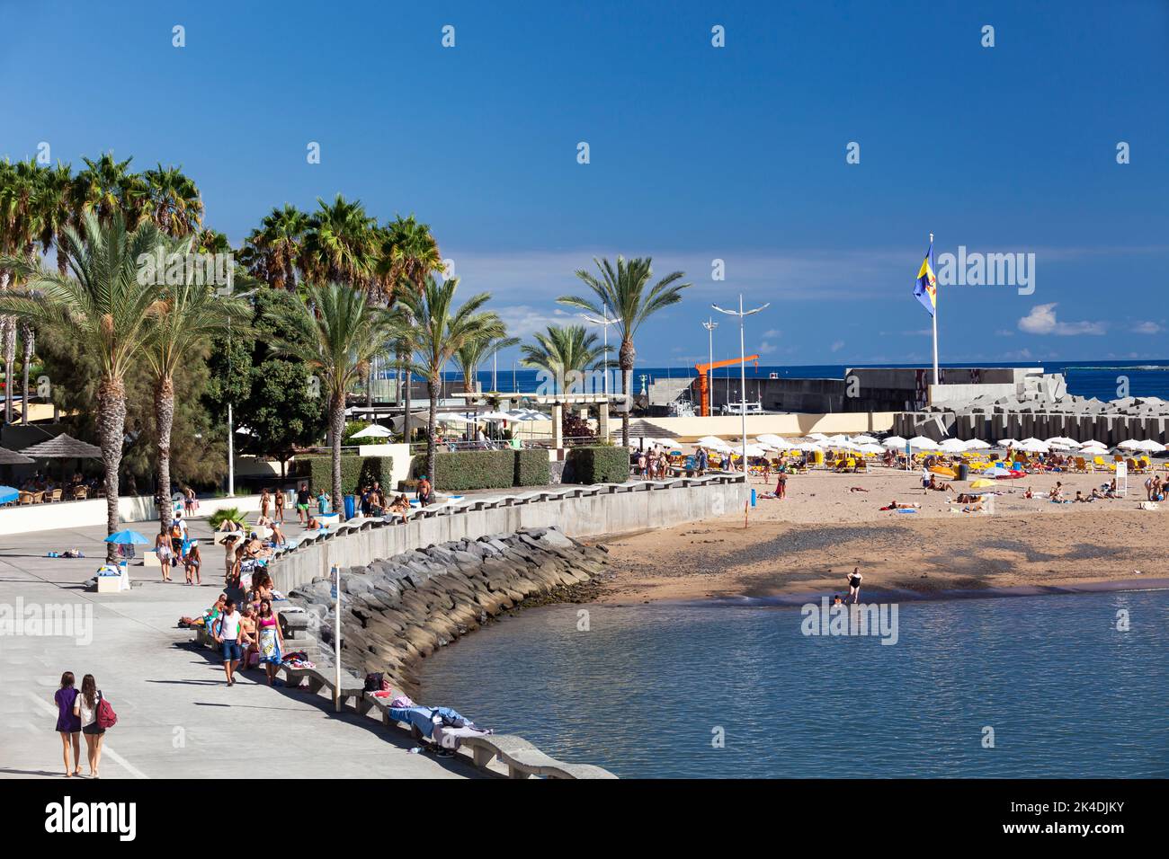 Beach promenade of Calheta,  Madeira ,Portugal,  Europe Stock Photo