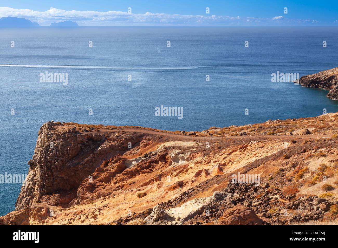 São Lourenço, volcanic peninsula rocky coast cliffs, Ponta de San Lorenzo, Madeira, Portugal, Europe Stock Photo