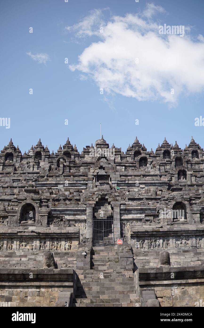 The great architecture and art at Borobudur Temple, Indonesia. This