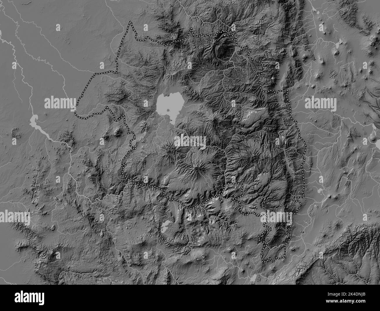 Amhara, state of Ethiopia. Bilevel elevation map with lakes and rivers Stock Photo Alamy