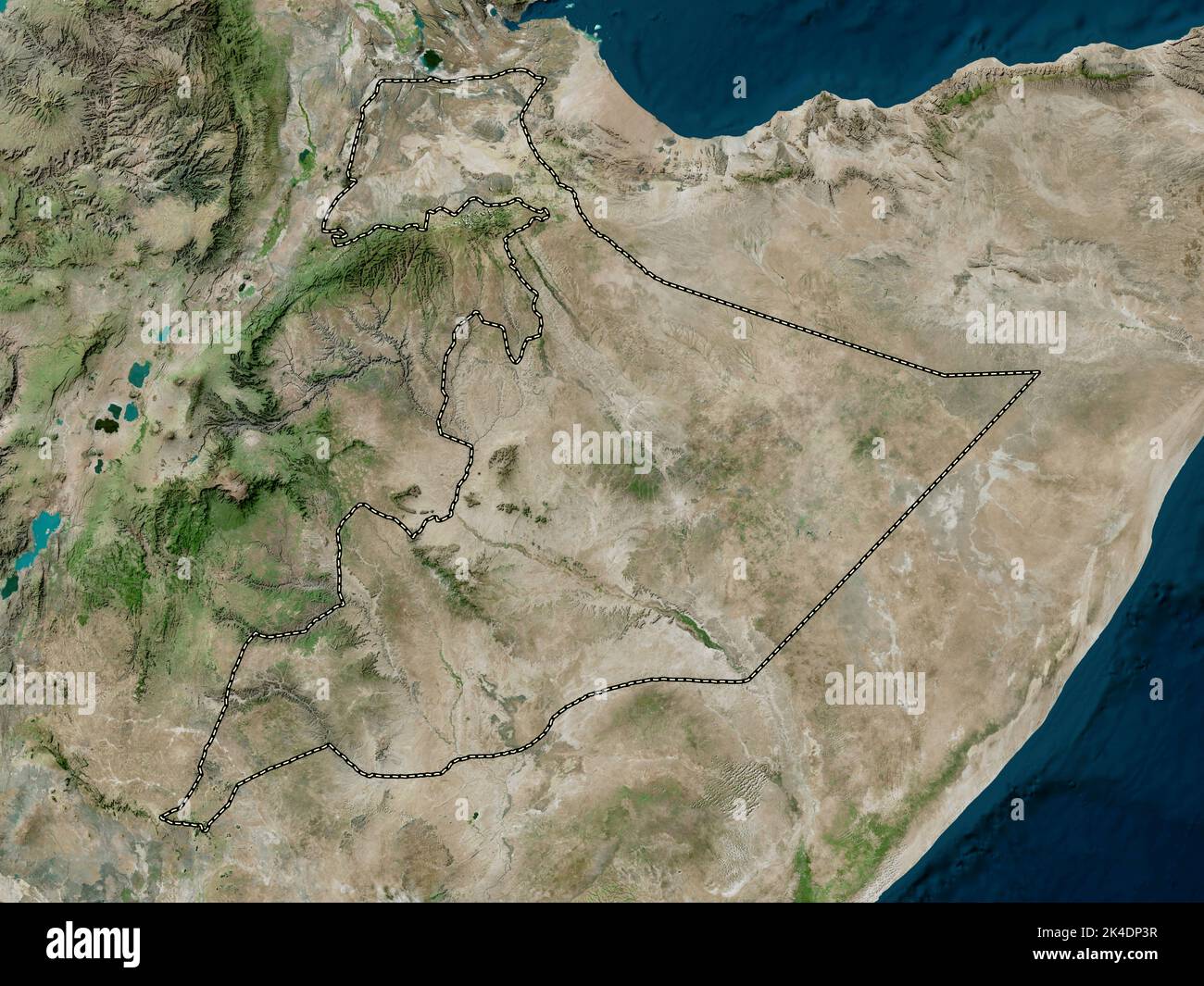 Somali, state of Ethiopia. High resolution satellite map Stock Photo