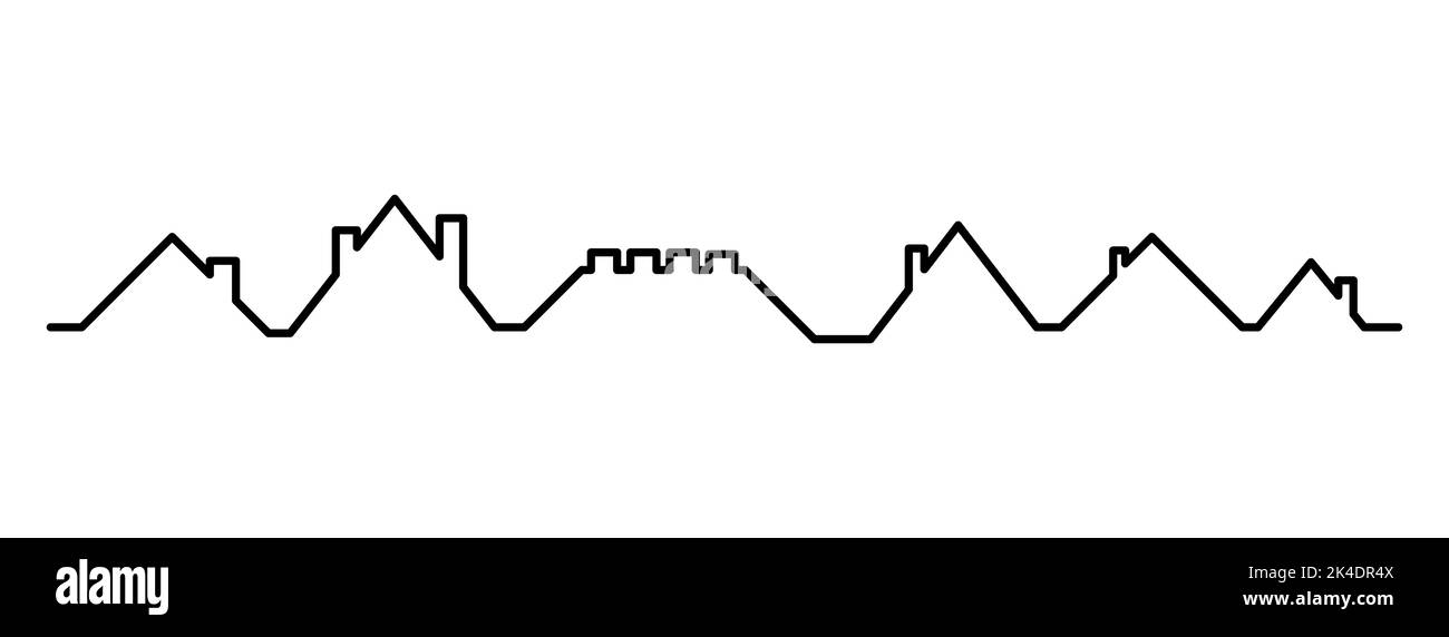 Roofs house silhouette icon, city concept template panorama, landscape ...