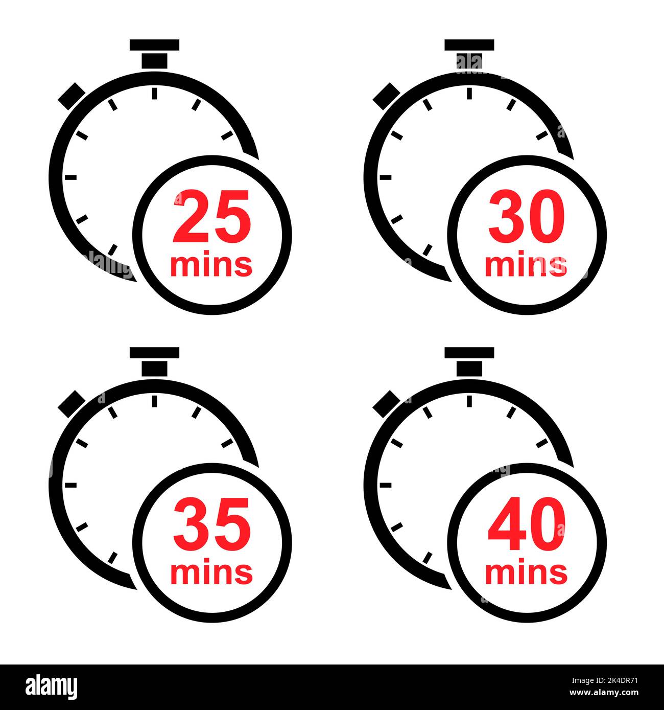 Set of Timer sport icon, stopwatch digital graphic symbol, time circle