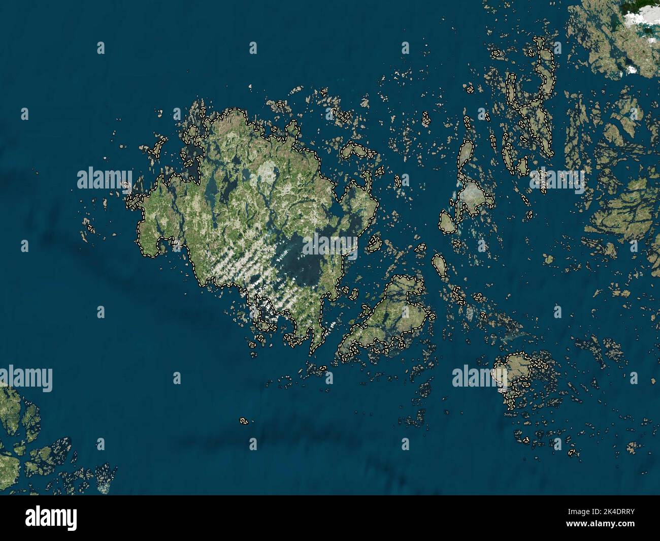 Aland, region of Finland. High resolution satellite map Stock Photo