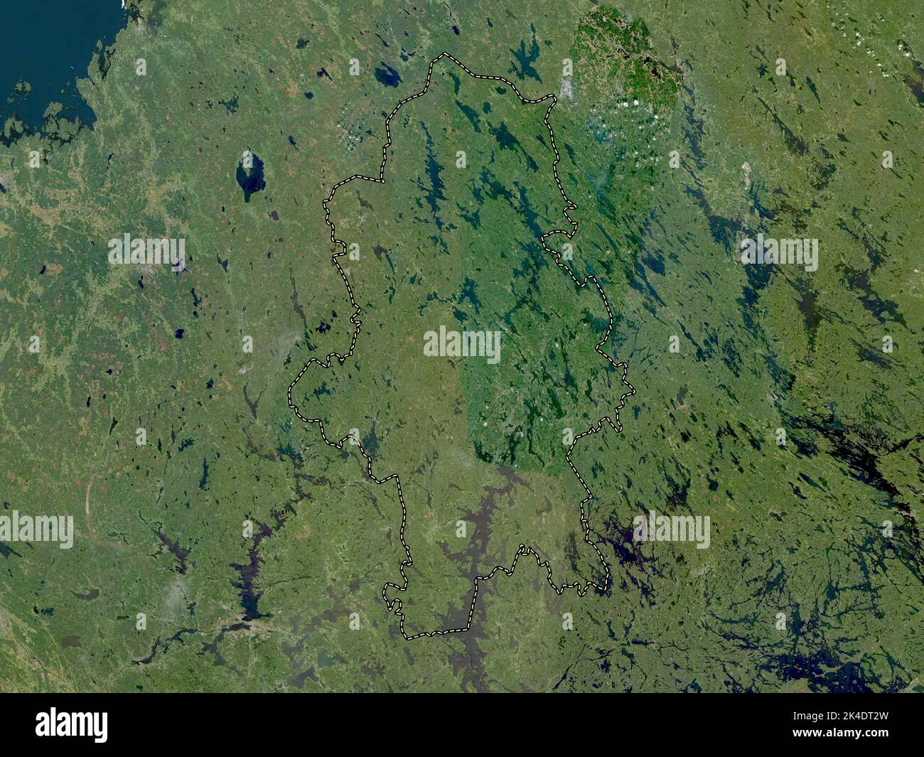 Central Finland, region of Finland. Low resolution satellite map Stock Photo