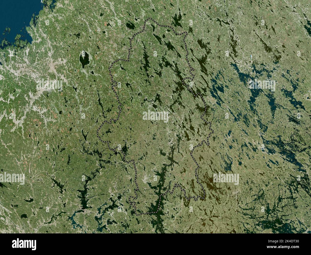 Central Finland, region of Finland. High resolution satellite map Stock Photo