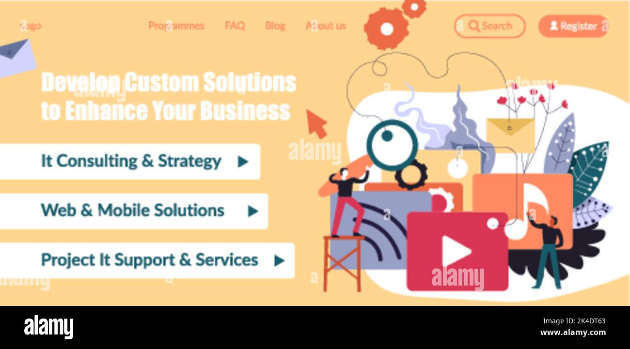 Develop customer solutions to influence business Stock Vector